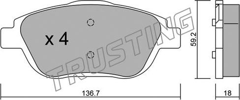 Trusting 869.0 - Тормозные колодки, дисковые, комплект autosila-amz.com