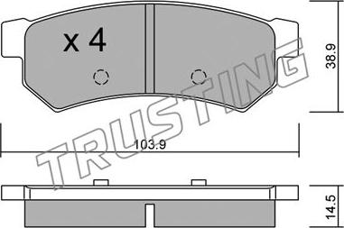 Trusting 863.0 - Тормозные колодки, дисковые, комплект autosila-amz.com