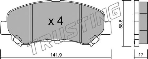 Trusting 808.0 - Тормозные колодки, дисковые, комплект autosila-amz.com