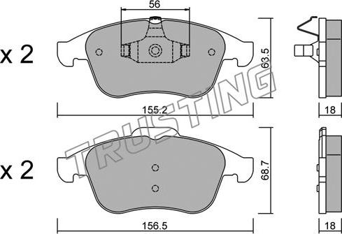 Trusting 819.1 - Тормозные колодки, дисковые, комплект autosila-amz.com