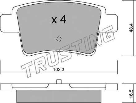 Trusting 817.0 - Тормозные колодки, дисковые, комплект autosila-amz.com