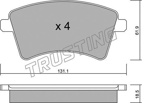 Trusting 828.0 - Тормозные колодки, дисковые, комплект autosila-amz.com