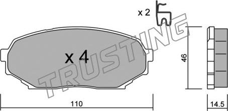 Trusting 397.0 - Тормозные колодки, дисковые, комплект autosila-amz.com