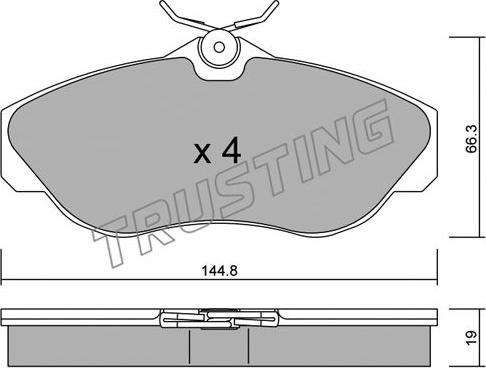 Trusting 359.0 - Тормозные колодки, дисковые, комплект autosila-amz.com