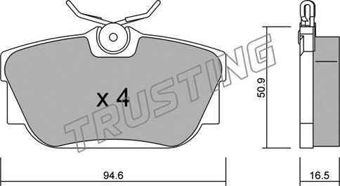 Trusting 355.0 - Тормозные колодки, дисковые, комплект autosila-amz.com