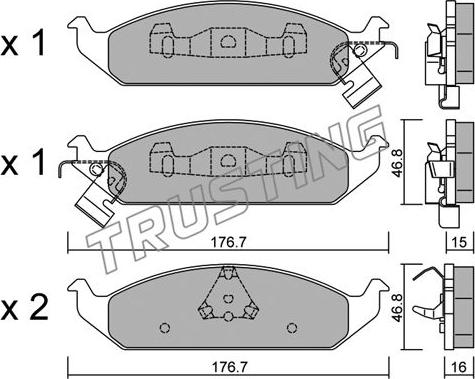 Trusting 364.0 - Тормозные колодки, дисковые, комплект autosila-amz.com