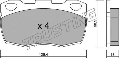 Trusting 361.1 - Тормозные колодки, дисковые, комплект autosila-amz.com