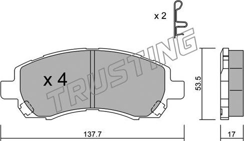 Trusting 304.0 - Тормозные колодки, дисковые, комплект autosila-amz.com