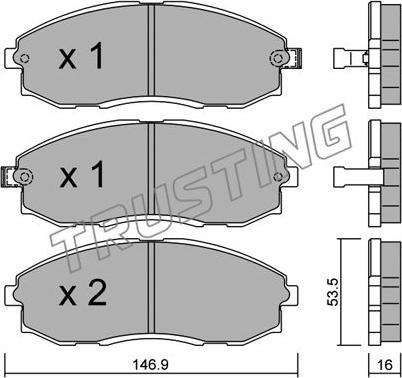 Trusting 306.0 - Колодки тормозные HYUNDAI H 1 STAREX 2001 передние autosila-amz.com