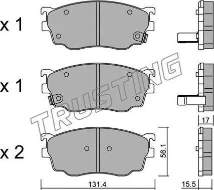 Trusting 310.0 - Тормозные колодки, дисковые, комплект autosila-amz.com