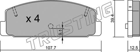 Trusting 311.2 - Тормозные колодки, дисковые, комплект autosila-amz.com