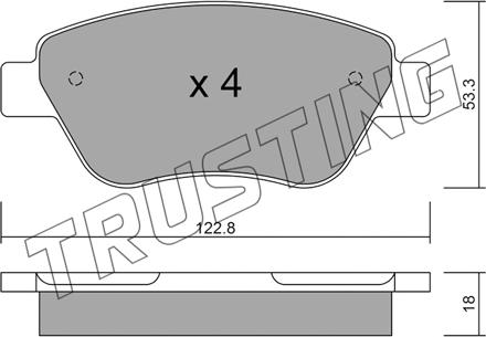 Trusting 330.1 - Тормозные колодки, дисковые, комплект autosila-amz.com