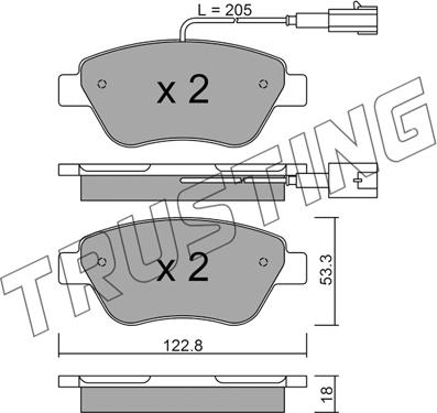 Trusting 330.3 - Тормозные колодки, дисковые, комплект autosila-amz.com