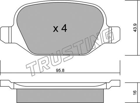 Trusting 333.1 - Тормозные колодки, дисковые, комплект autosila-amz.com