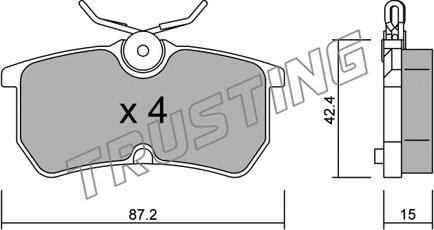 Trusting 326.0 - Тормозные колодки, дисковые, комплект autosila-amz.com