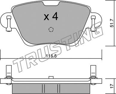 Trusting 328.0 - Тормозные колодки, дисковые, комплект autosila-amz.com