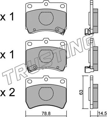 Trusting 379.0 - Тормозные колодки, дисковые, комплект autosila-amz.com