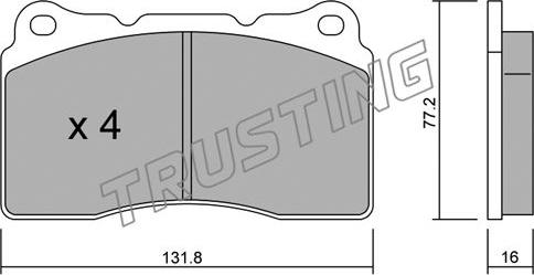 Trusting 297.1 - Тормозные колодки, дисковые, комплект autosila-amz.com