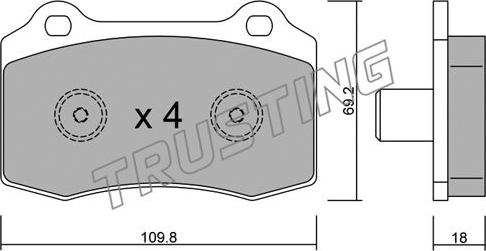 Trusting 260.5 - Тормозные колодки, дисковые, комплект autosila-amz.com