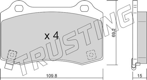 Trusting 260.6 - Тормозные колодки, дисковые, комплект autosila-amz.com