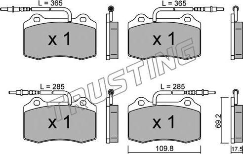 Trusting 260.1 - Тормозные колодки, дисковые, комплект autosila-amz.com