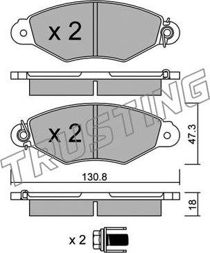 Trusting 262.0 - Тормозные колодки, дисковые, комплект autosila-amz.com