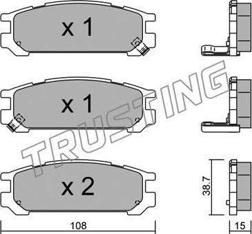 Trusting 213.0 - Тормозные колодки, дисковые, комплект autosila-amz.com