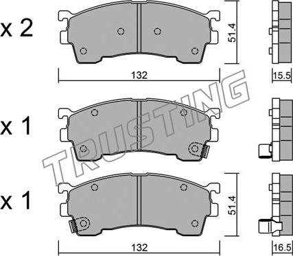 Trusting 232.1 - Тормозные колодки, дисковые, комплект autosila-amz.com