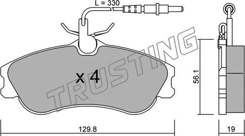 Trusting 226.0 - Тормозные колодки, дисковые, комплект autosila-amz.com