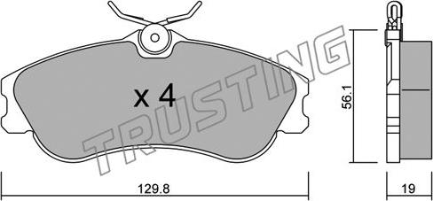 Trusting 226.1 - Тормозные колодки, дисковые, комплект autosila-amz.com