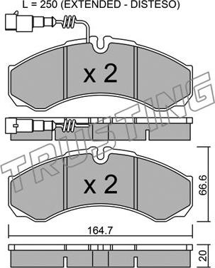 Trusting 221.9 - Тормозные колодки, дисковые, комплект autosila-amz.com