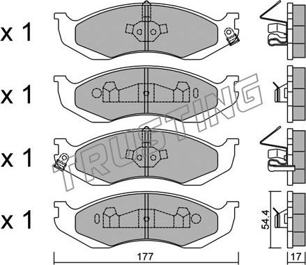 Trusting 227.1 - Тормозные колодки, дисковые, комплект autosila-amz.com