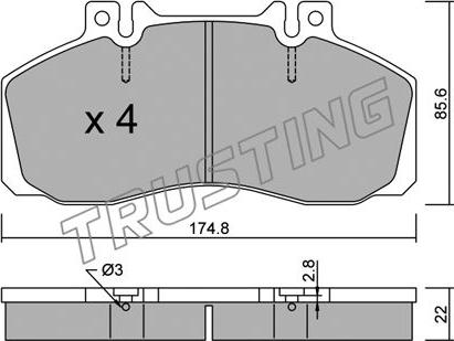 Trusting 276.0 - Тормозные колодки, дисковые, комплект autosila-amz.com