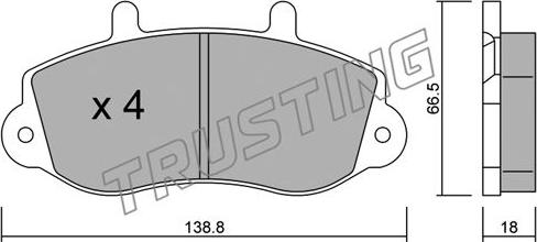 Trusting 273.0 - Тормозные колодки, дисковые, комплект autosila-amz.com