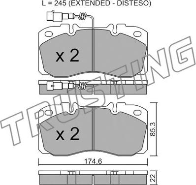 Trusting 277.5 - Тормозные колодки, дисковые, комплект autosila-amz.com