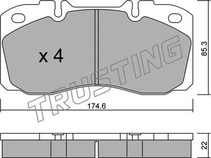 Trusting 277.0 - Тормозные колодки, дисковые, комплект autosila-amz.com