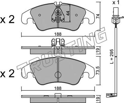 Trusting 791.0W - Тормозные колодки, дисковые, комплект autosila-amz.com