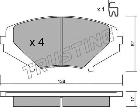 Trusting 748.0 - Тормозные колодки, дисковые, комплект autosila-amz.com