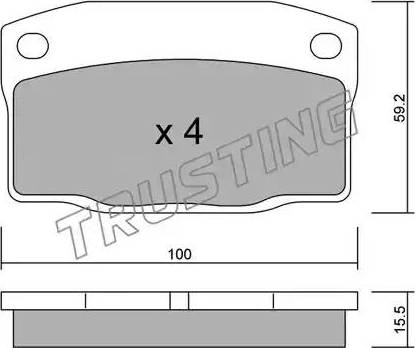 Trusting 742.0 - Тормозные колодки, дисковые, комплект autosila-amz.com