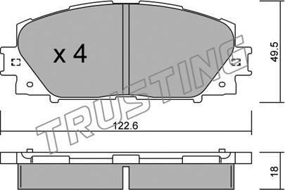 Trusting 761.0 - Тормозные колодки, дисковые, комплект autosila-amz.com