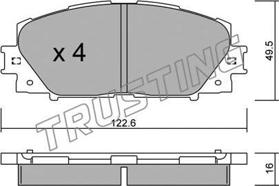 Trusting 761.1 - Тормозные колодки, дисковые, комплект autosila-amz.com