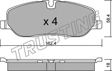 Trusting 709.0 - Тормозные колодки, дисковые, комплект autosila-amz.com