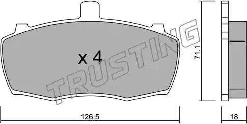 Trusting 708.0 - Тормозные колодки, дисковые, комплект autosila-amz.com