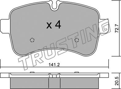 Trusting 727.0 - Тормозные колодки, дисковые, комплект autosila-amz.com