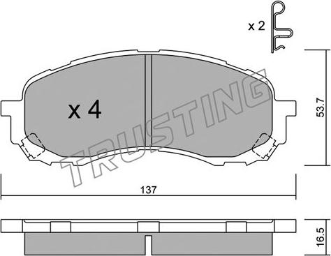 Trusting 778.0 - Тормозные колодки, дисковые, комплект autosila-amz.com