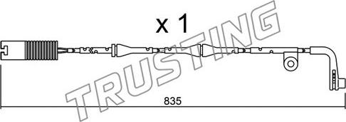 Trusting SU.158 - Сигнализатор, износ тормозных колодок autosila-amz.com