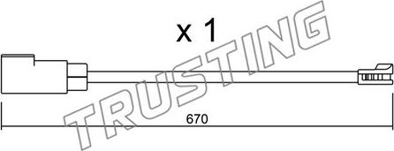 Trusting SU.341 - Сигнализатор, износ тормозных колодок autosila-amz.com