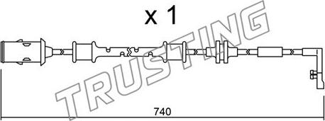 Trusting SU.318 - Сигнализатор, износ тормозных колодок autosila-amz.com
