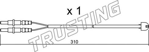 Trusting SU.242 - Сигнализатор, износ тормозных колодок autosila-amz.com