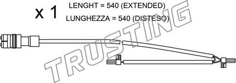 Trusting SU.262 - Сигнализатор, износ тормозных колодок autosila-amz.com